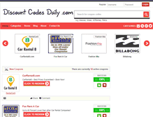 Tablet Screenshot of discountcodesdaily.com